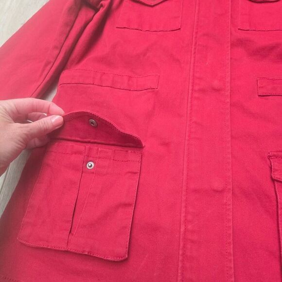 Market & Spruce red jacket Kathleen Cargo coat  size small - Picture 4 of 13